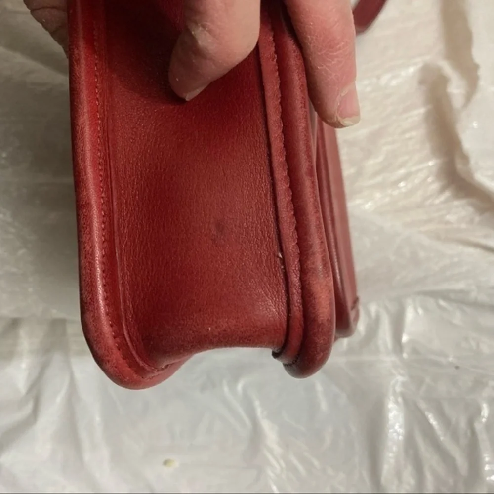 Coach rare red geometric convertible clutch bag 9044 unicorn beautiful